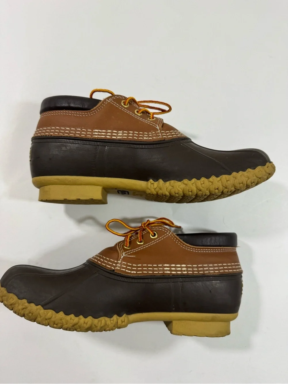 LL Bean Mens Bean Duck Boots Gumshoe Tan All Weather Outdoors